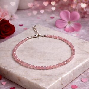 Rose quartz Anklet